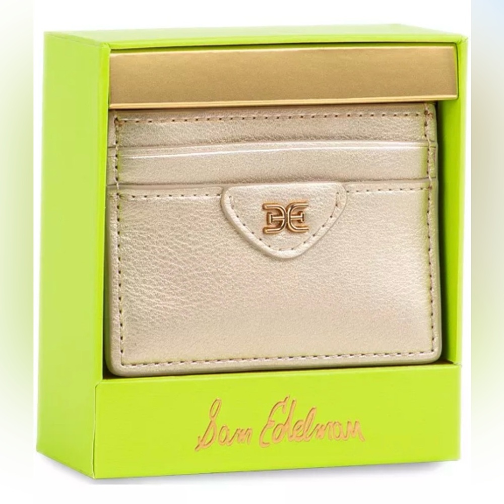 Sam Edelman Gold Card Holder new in box